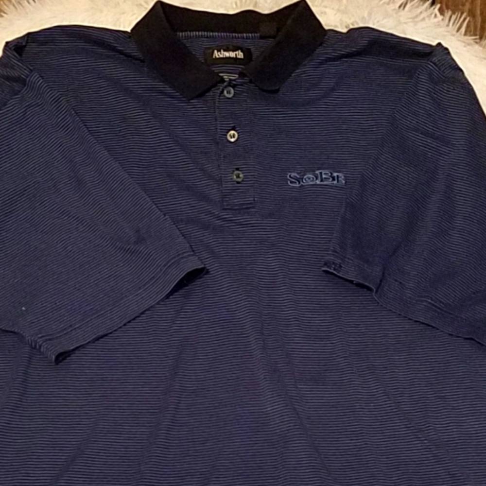 Men's Navy Blue Vintage Ashworth Sobe Polo. Size 2xl.